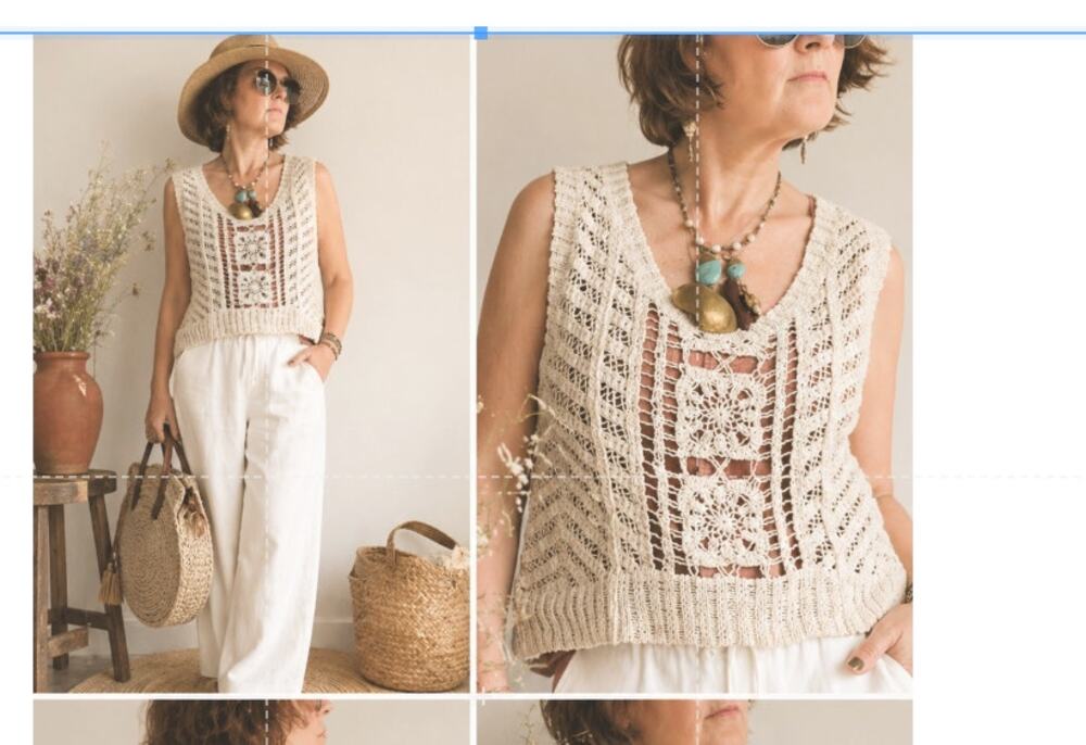 Womens Crocheted Knit Sweater Vest Cream Size large Boho Neutral Lace Layering